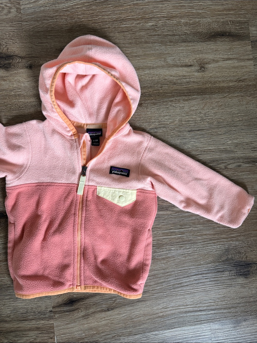Patagonia Two-Tone Pink & Peach Toddler Fleece Hoodie
